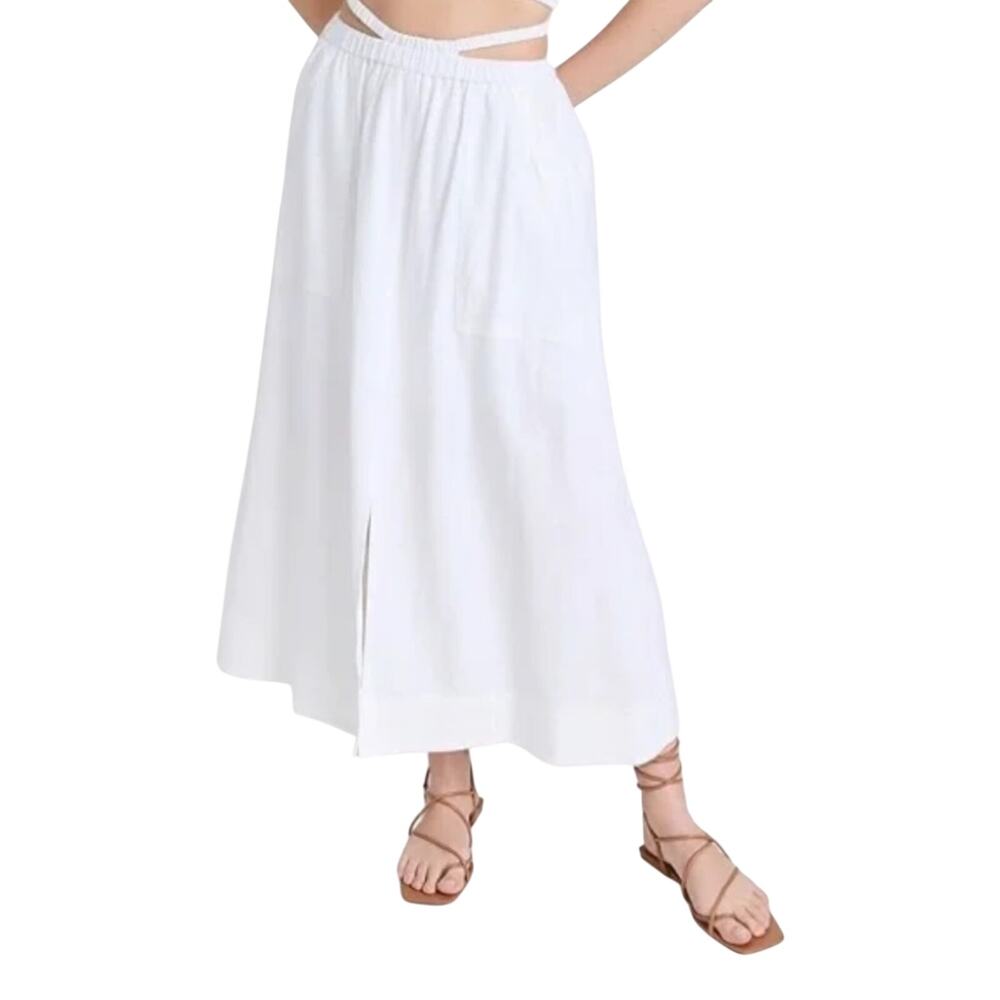 Jonathan Simkhai STANDARD Stevie Linen Cut Out Midi Skirt Women’s Size XL NWT